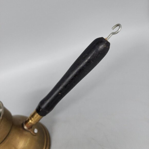 Vintage Brass Turkish Coffee Maker Old Hand Made 1 Cup Wood Handle Small Size - Picture 3 of 7